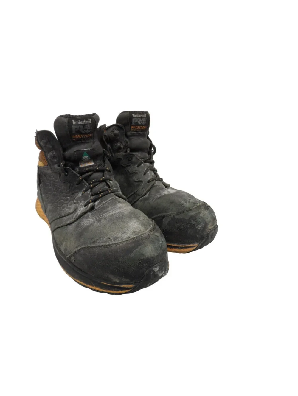Timberland PRO Men's Mid Reaxion CT Safety Work Boots A21RU Black/Orange 9.5W